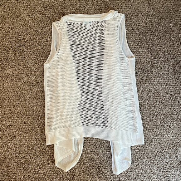 NWOT Size XL Calypso St. Barth for Target crocheted white linen sweater vest - Picture 7 of 11